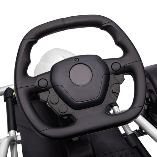 Aosom 24V 8.1 MPH Electric Go Kart, Drifting Car Battery Powered Ride on Toy Outdoor with Slow Start, Music, Horn Honking and Safety Belt