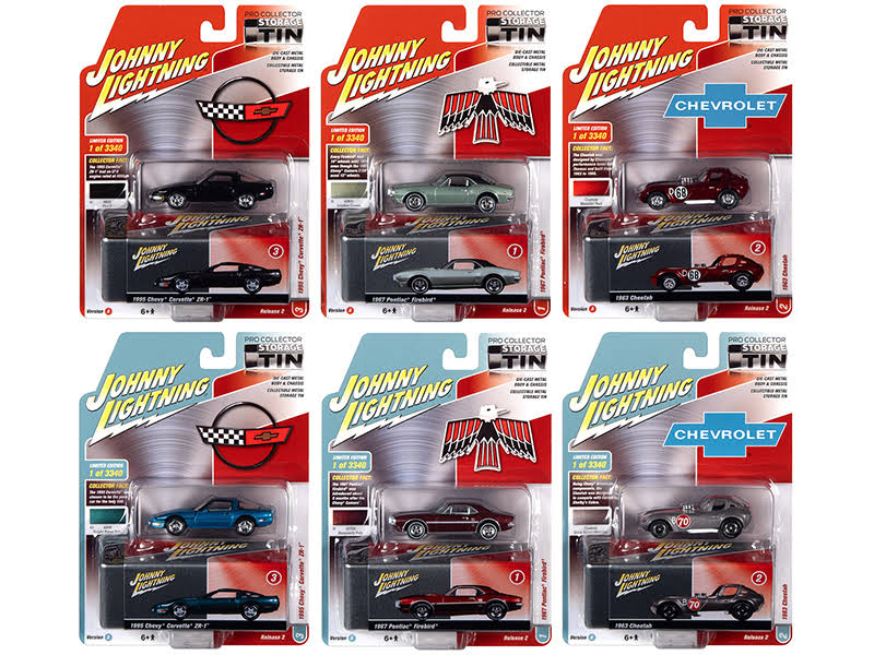 Johnny Lightning Collector&s Tin 2019 Release 2, Set of 6 Cars Johnny