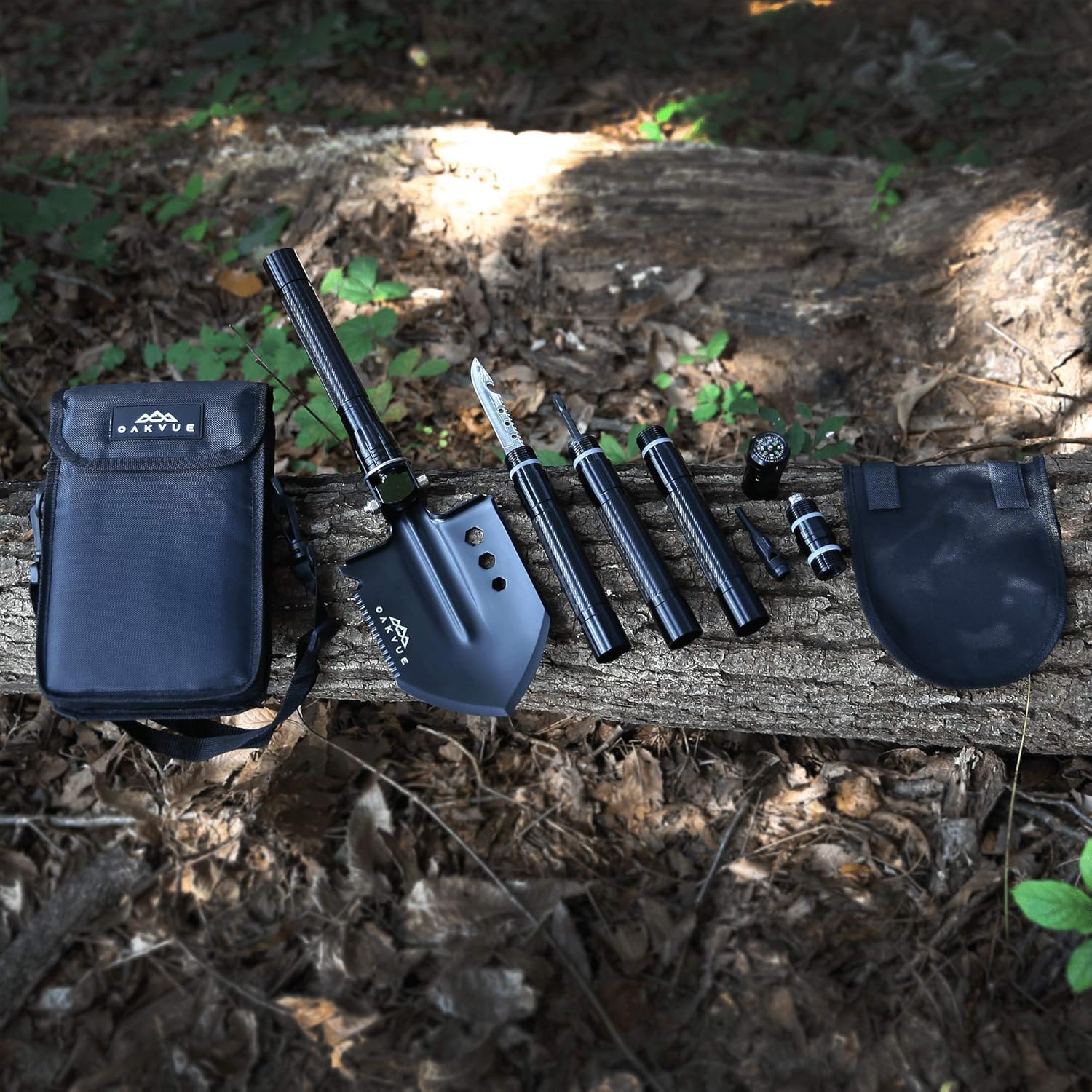 OAKVUE Survival Shovel Multitool with Tactical Shovel Carry Pouch, Camping Shovel
