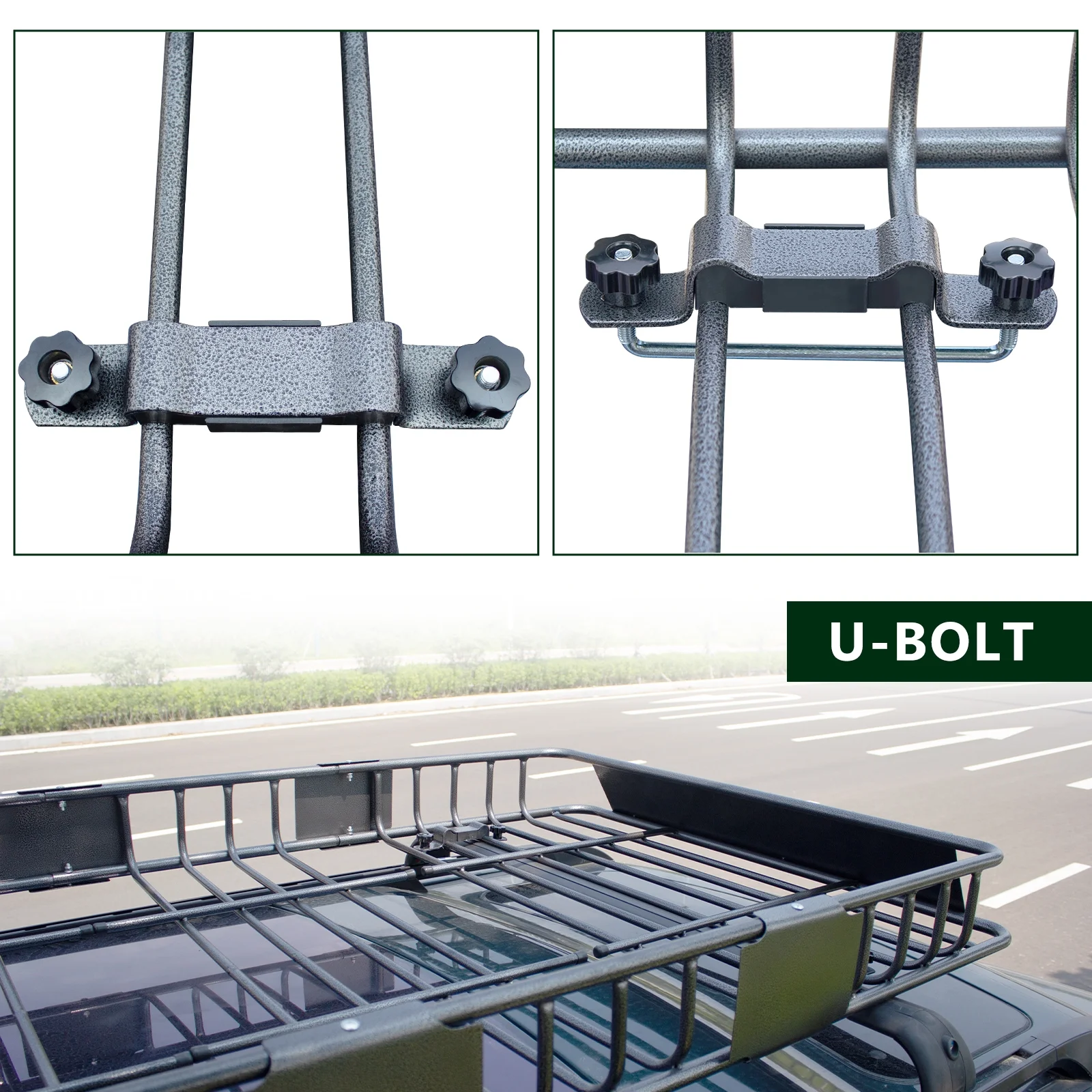 Universal LWTRMRT 84"Rooftop Cargo Carrier Rack W/ 2 Nets, 250lbs Capacity Roof Luggage Basket