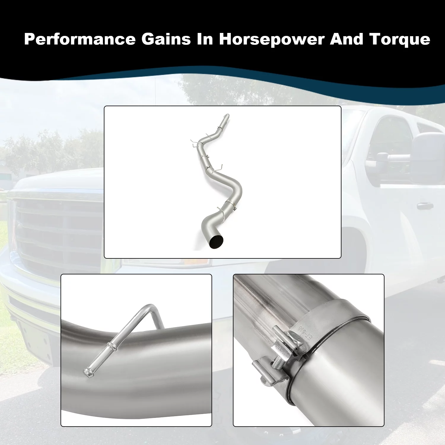 Kojem 5" Down Pipe Back Exhaust System for 01-07 Duramax Diesel 6.6L Chevy Silverado GMC Sierra 2500HD/3500