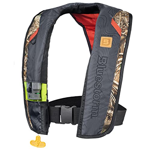 BLUESTORM Stratus 35 Inflatable Life Jacket PFD for Adults | US Coast Guard (USCG) Approved Automatic Self Inflating Life Vest Preserver with Manual