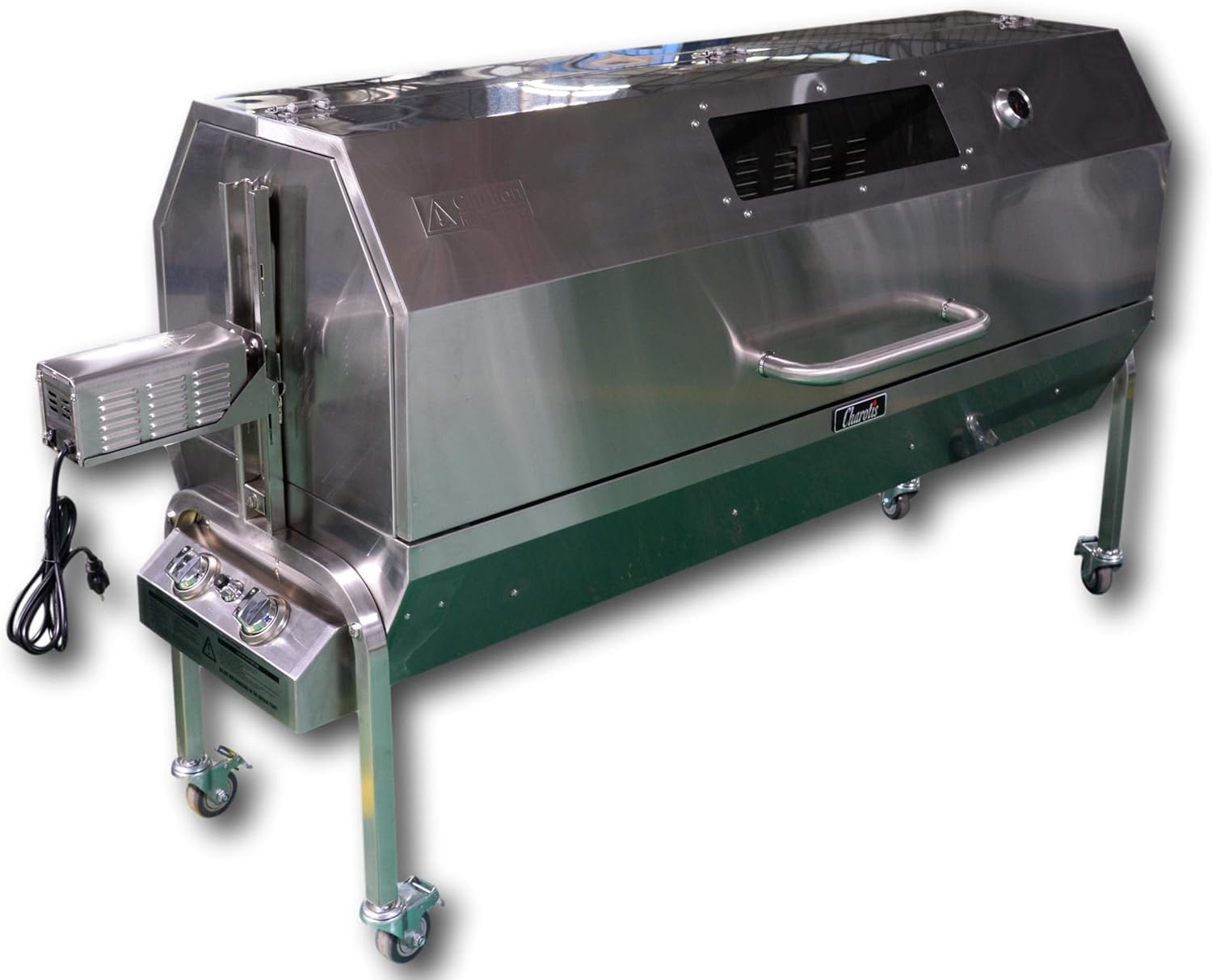52" Charotis Propane/Charcoal 50W motor,100% Stainless Steel BBQ rotisserie for whole pig, lamb, goat - Model SSGC1