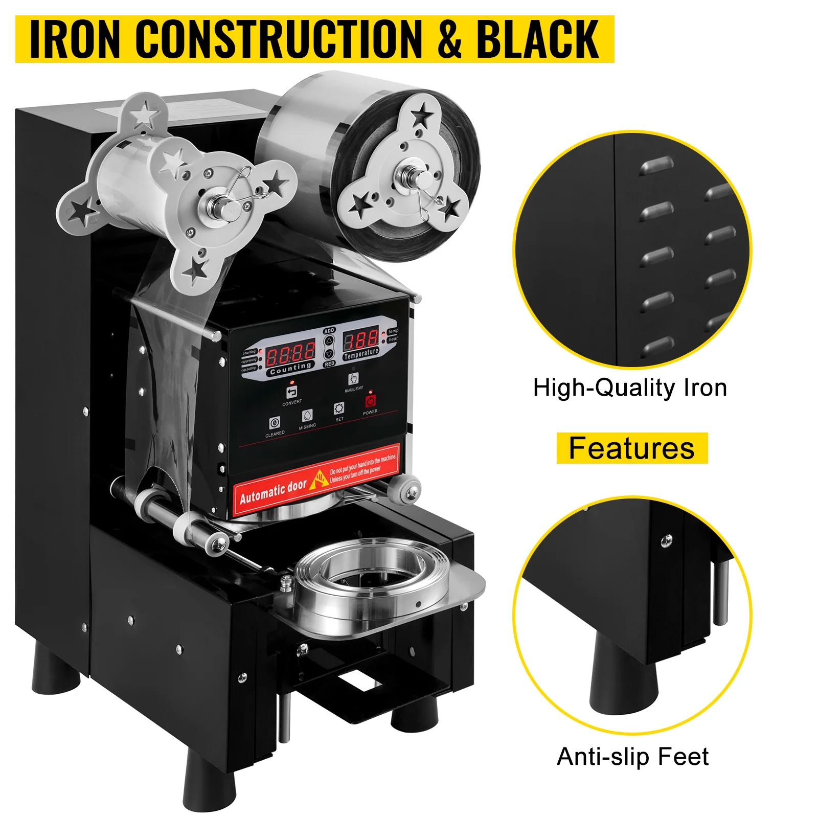 BENTISM F1 420W Fully Automatic Cup Sealing Machine Coffee Bubble Boba Tea Milk