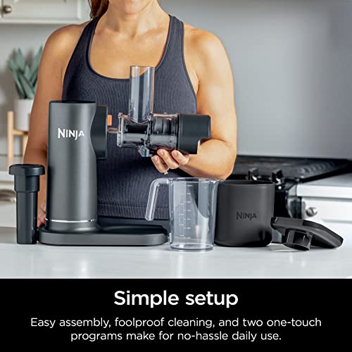 Ninja NeverClog Cold Press Juicer, Powerful Slow Juicer with Total Pulp Control, Countertop, Electric, 2 Pulp Functions, Dishwasher Safe