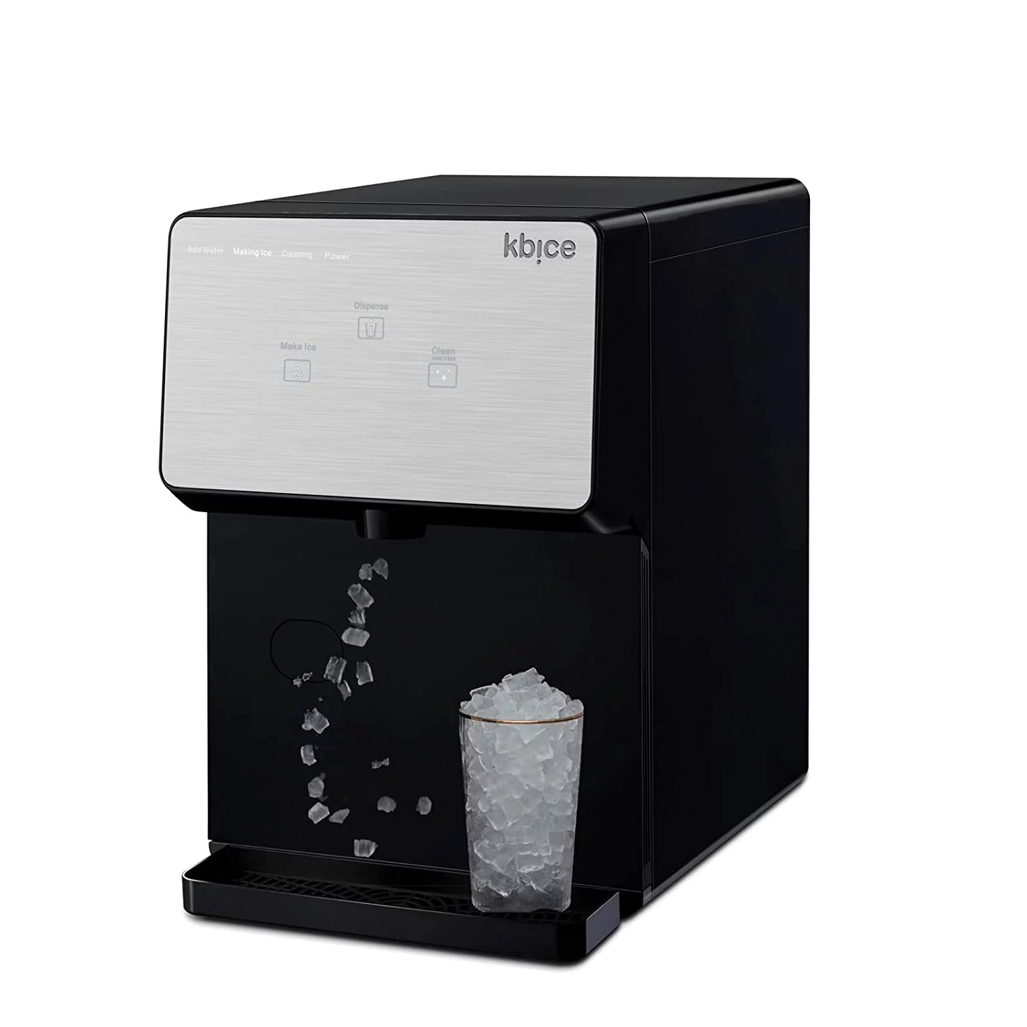 KBICE 2.0 Self Dispensing Countertop Nugget Ice Maker, Crunchy Pebble Ice Maker, Sonic Ice Maker, Produces Max 32 lbs of Nugget Ice per Day