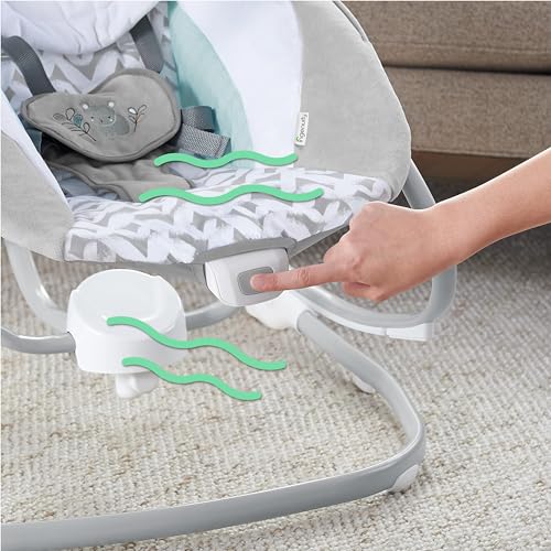 Ingenuity SimpleComfort Lightweight Compact 6-Speed Multi-Direction Baby Swing, Vibrations & Nature Sounds, 0-9 Months 6-20 lbs (Pink Cassidy)