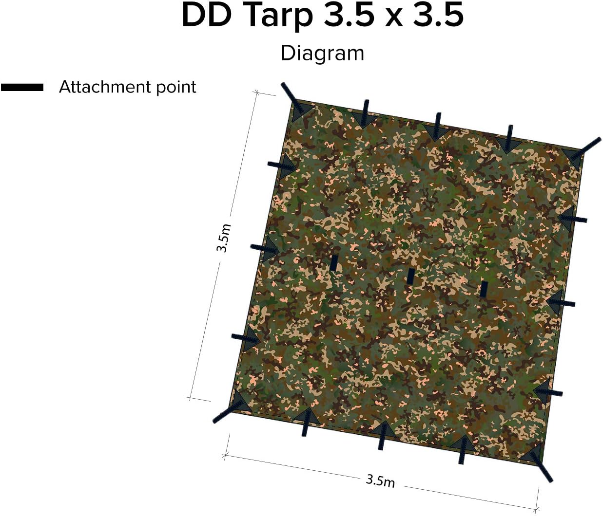 DD Hammocks - DD Tarp 3.5 x 3.5 - MC (11.5ft x 11.5ft)