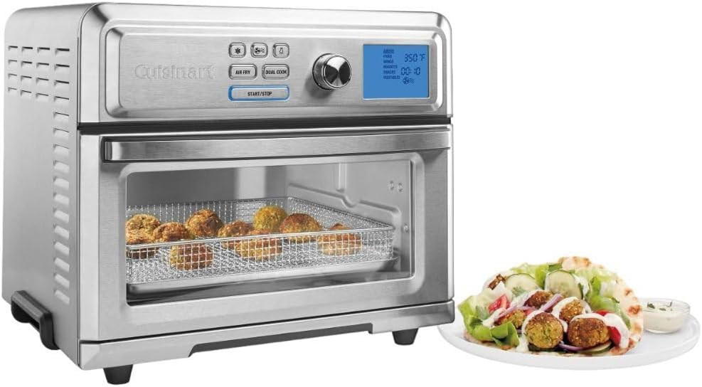 Cuisinart TOA-65 Air Fryer Toaster Oven, Digital Display, Digital 1800 Watt, Adjustable Temperature and Controls, Stainless Steel