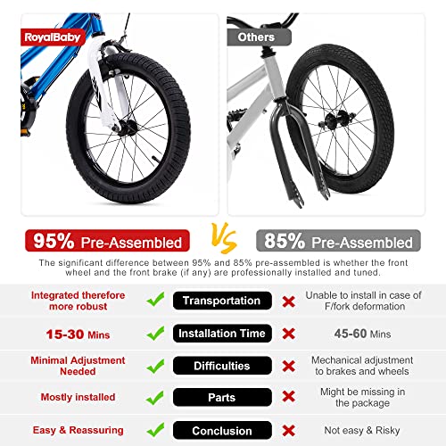 Royalbaby Princess Girls Kids Bike 12 14 16 18 20 Inch Children Bicycle with Basket for Age 3-12 Years