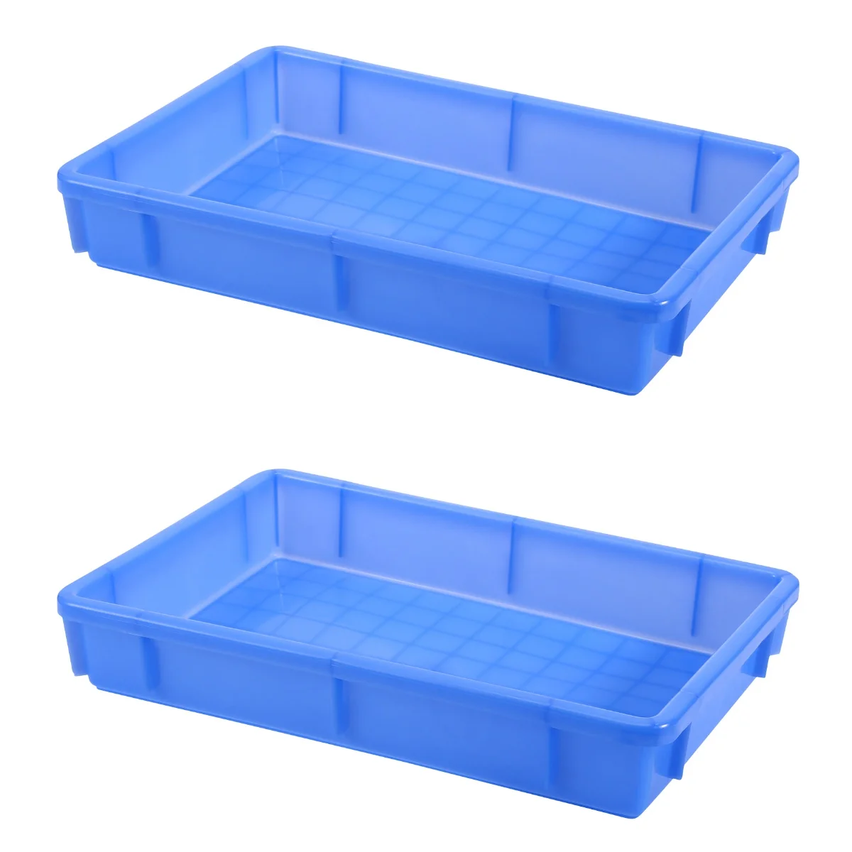 2pcs Rectangle Logistics Turnover Box Storage Box Plastic Warehouse Utility Box