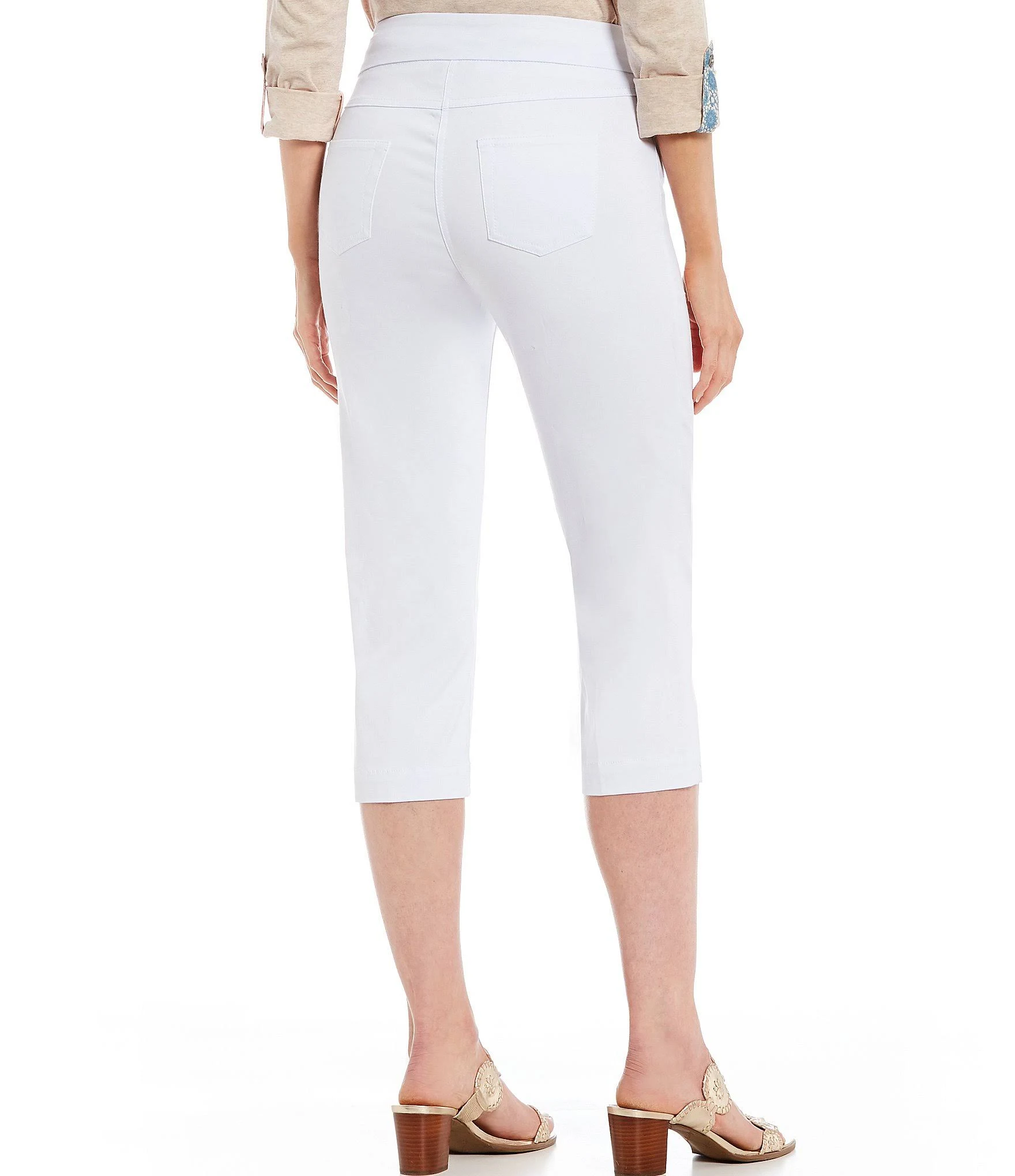 Multiples Pull-On Capri Pants, Womens, 18, Denim