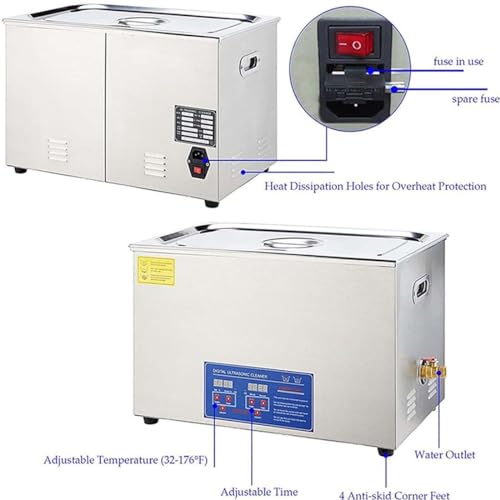 6L 40kHz Ultrasonic Cleaner, Professional Ultrasonic Vinyl Records Cleaning Machine, Dual Frequency Vibration