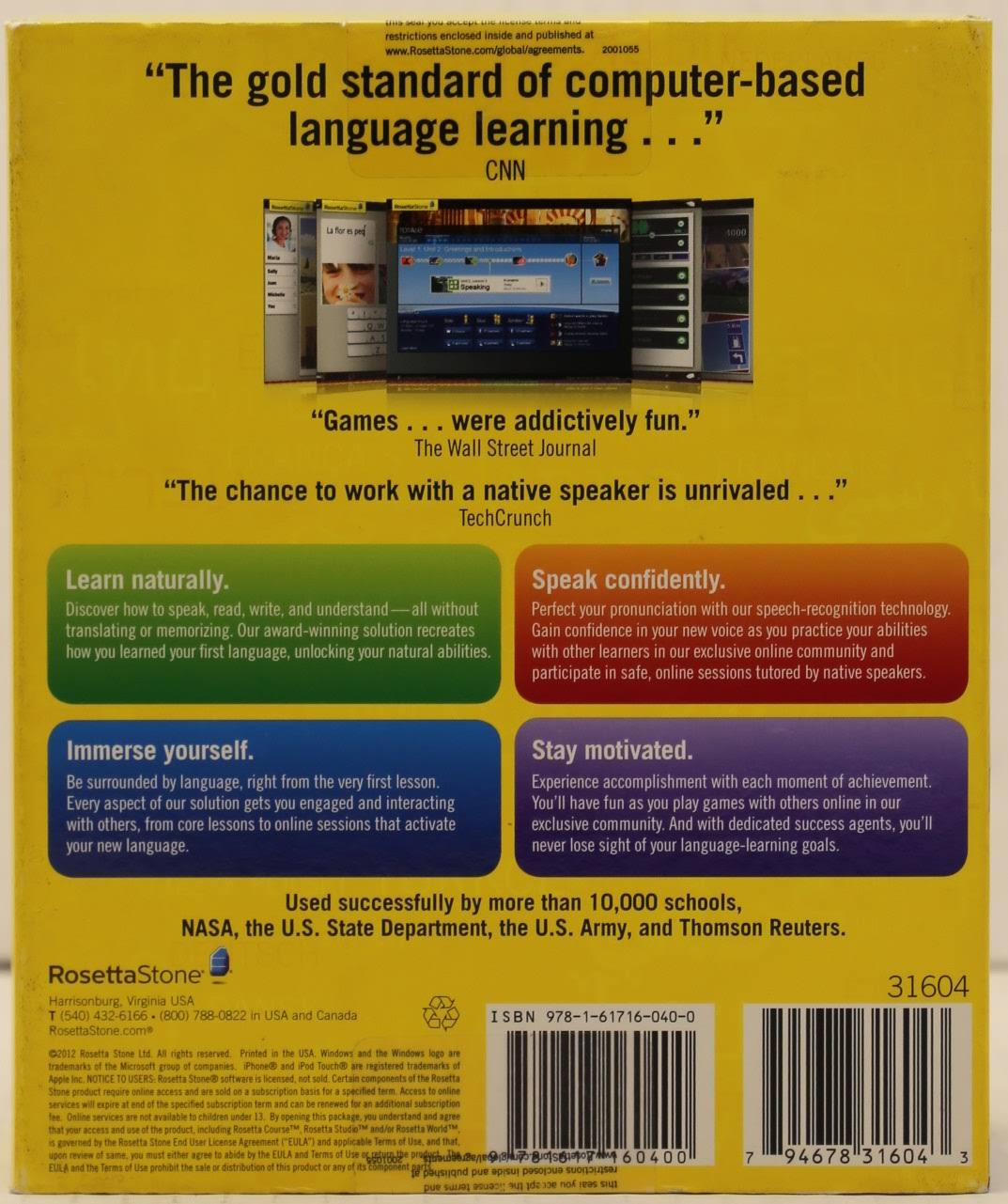 The Rosetta Stone TOTALe Italian Level 1,2,3,4 u0026 5 Set - Up to 5 Users,Up to 2 computers - Version 4 - Box Pack