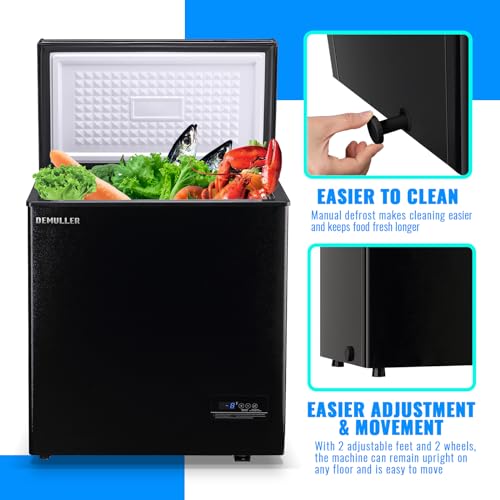 Deep Chest Freezers (Down to -12-50℉) with TWO Removable Baskets Freestanding DEMULLER Freezers