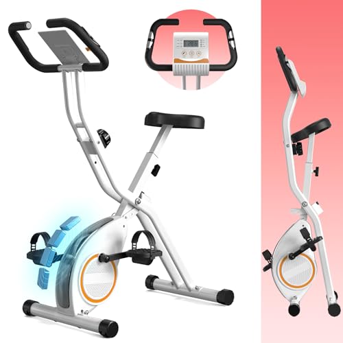 Foldable Exercise Bike Stationary Bikes for Home, 5 IN 1 Indoor Workout Bike, Cycling Bike with 16-Level Quiet Magnetic Resistance