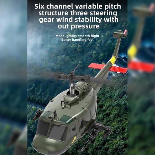 RC Helicopter for Adult, UH-1 Huey Remote Control Helicopter C032 1/48 Scale 2.4G 6CH RC Airplane Model