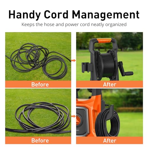 Electric Pressure Washer, Power 5000 Max PSI, 3.6 GPM Power Washer Machine with Hose Reel,4 Quick Connect Nozzles, Foam Cannon, for Cars, Patios