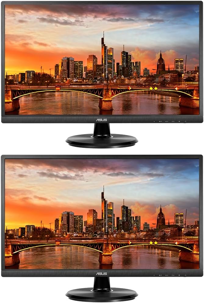 ASUS VA329HE 32-inch 1080P 75 Hz Full HD LED Backlit LCD Monitor, 2-Pack Bundle with VGA, HDMI, Eye Care, Ultra-Low Blue Light
