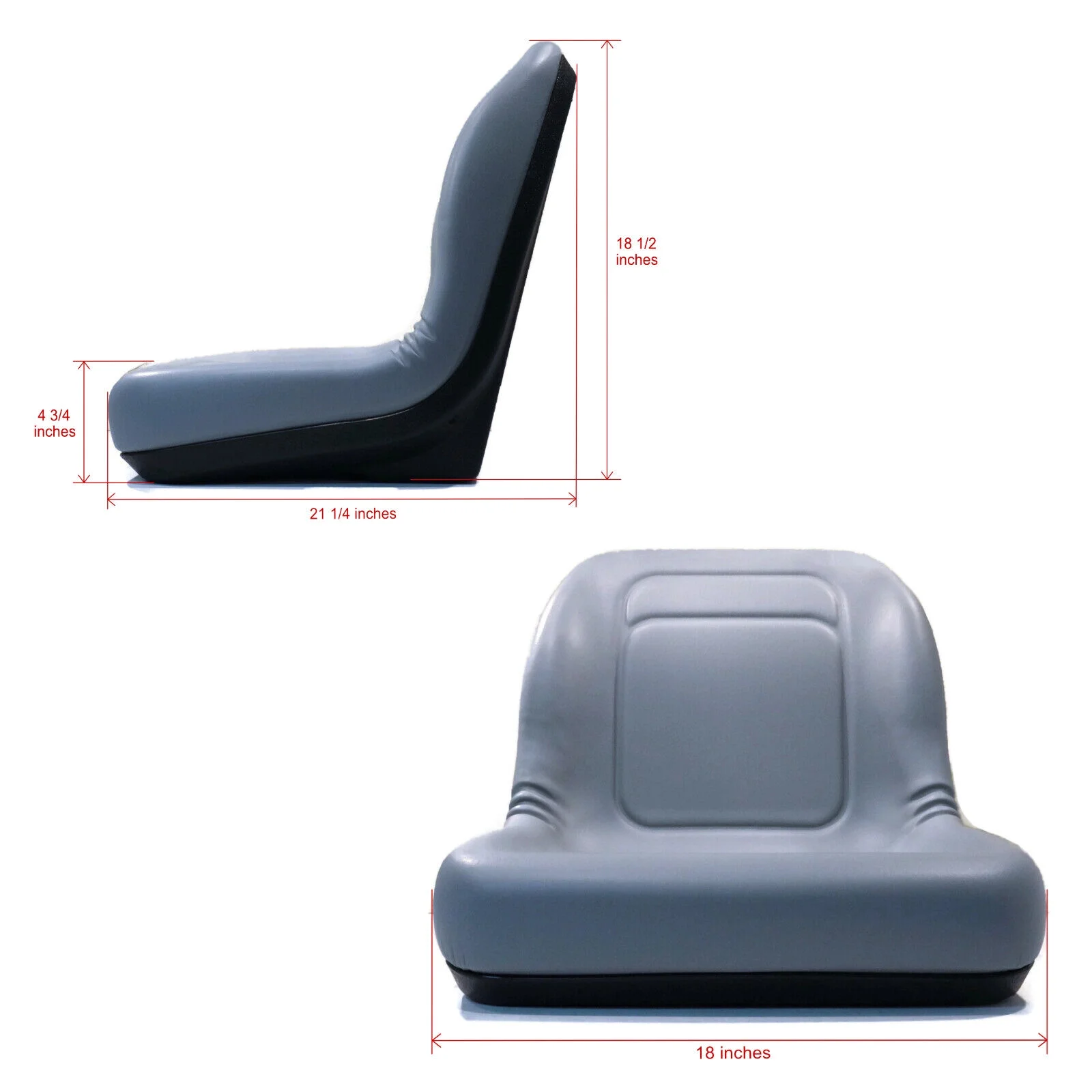 The ROP Shop | Gray HIGH BACK SEAT for Hustler ZTR Zero Turn Lawn Mower Garden Tractor