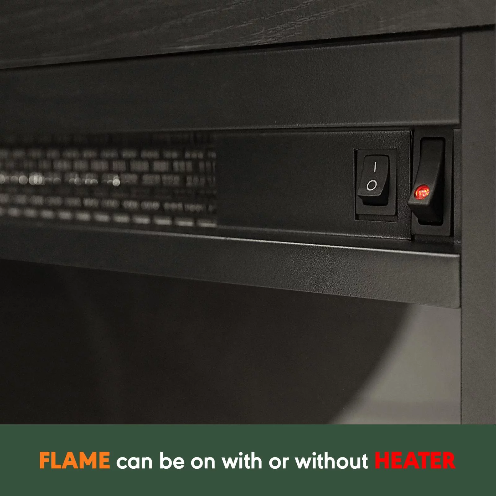 Furinno Jensen Corner TV Stand with Fireplace for TV up to 55 in, Americano