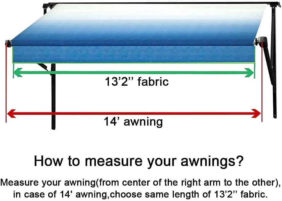 Suncode RV Awning Fabric Replacement Waterpoof Sun Shade Screen Universal Fit Camper Awning Replacement 16oz Vinyl RV Canopy Travel Trailer Awning