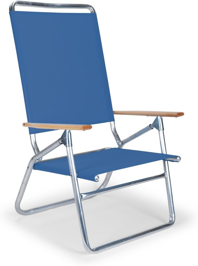 Telescope Casual Light and Easy High Boy Folding Beach Arm Chair, Blue White Stripe (71113601)