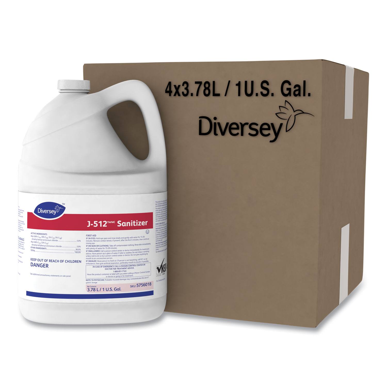 J-512 - Sanitizer - liquid - jerrycan - 1 gal (pack of 4)