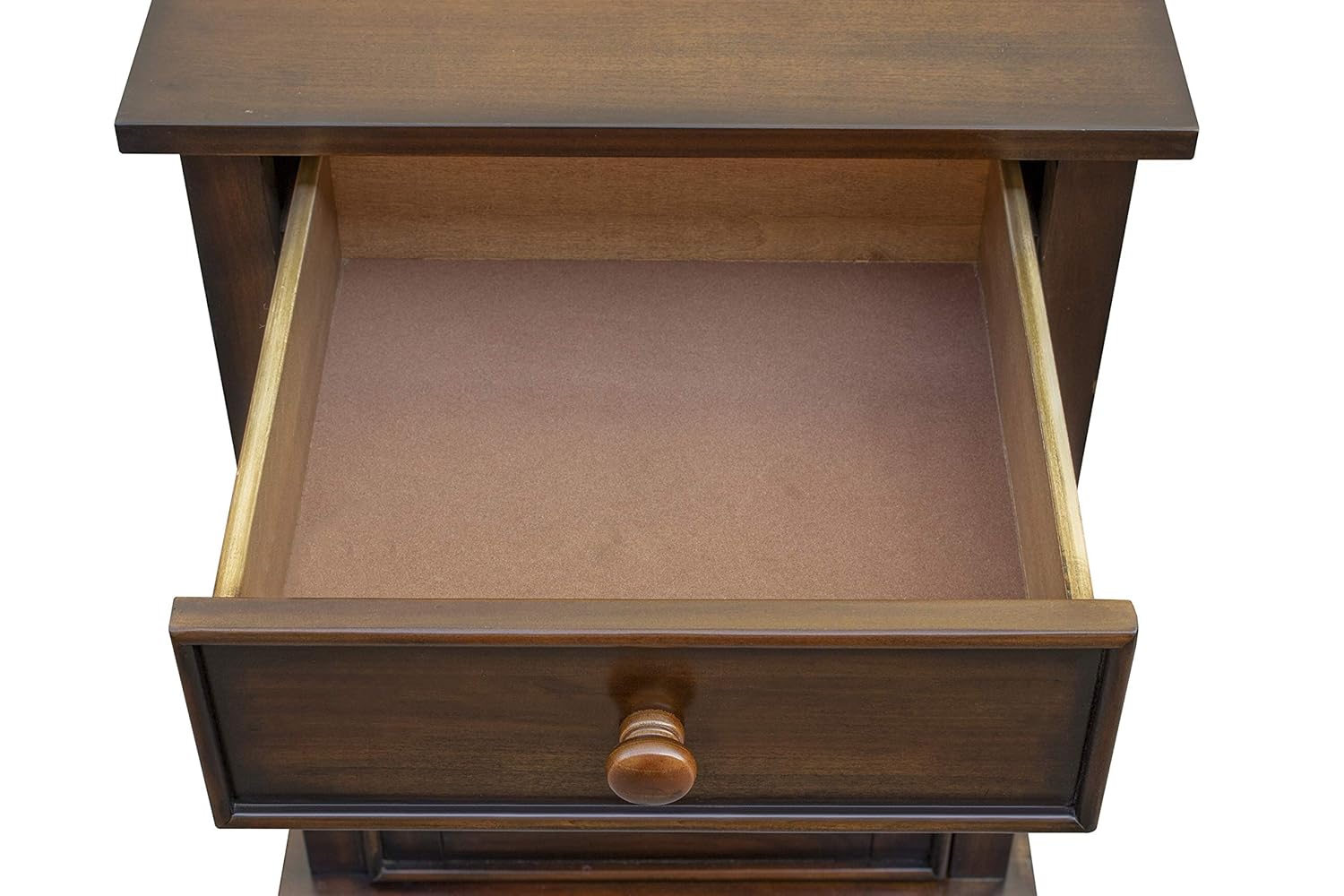 Sunset Trading Bahama Shutter Wood Nightstand, Felt Lined Drawer | Cabinet with Shelf, Tropical walnut