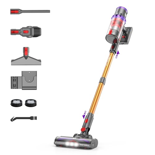 Coovy Cordless Vacuum Cleaner SU7, 580W 45Kpa 75 Minutes Runtime Stick Vacuum with Touch Screen