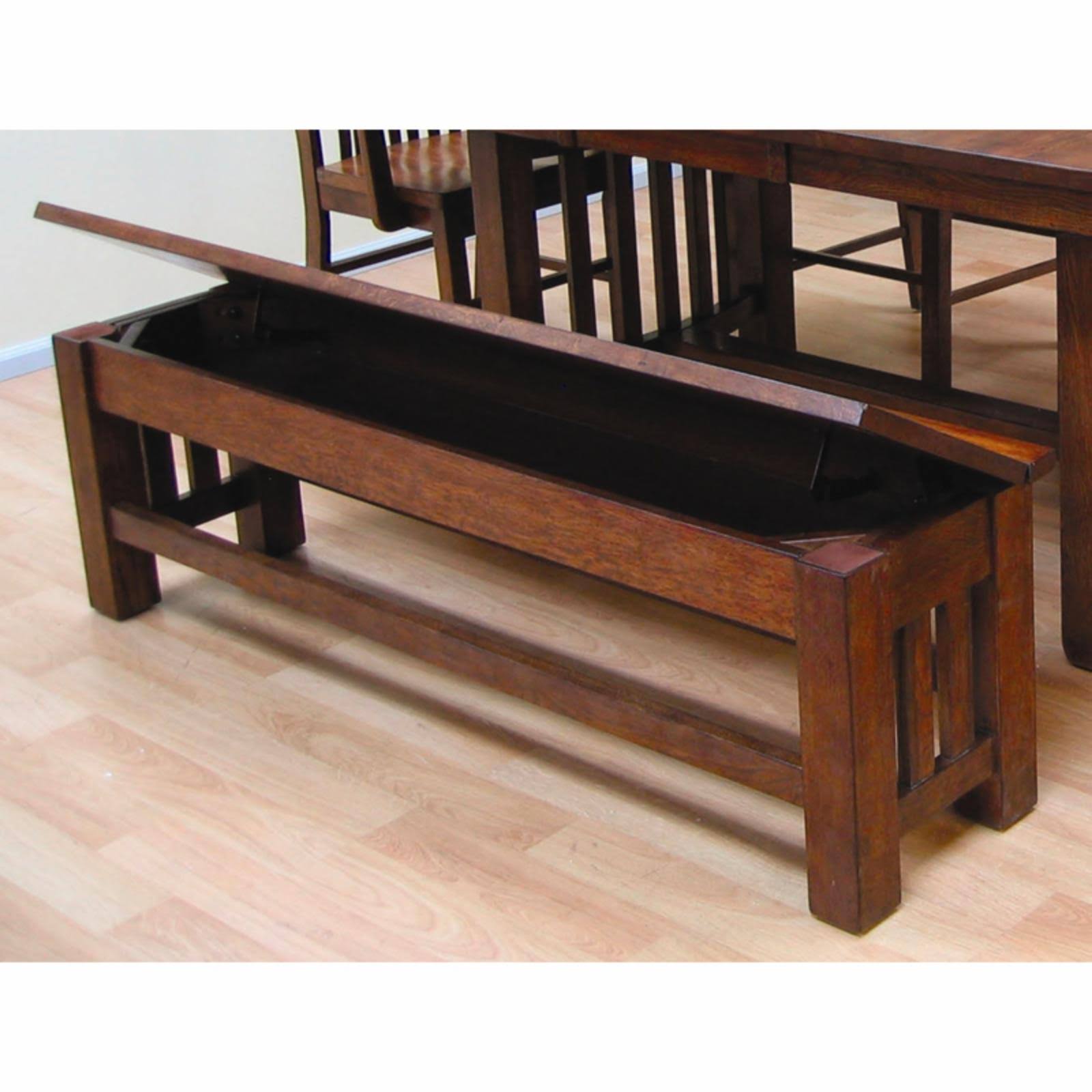 A-America Laurelhurst Mission Oak Storage Bench