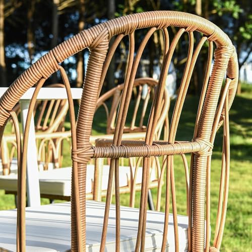 YITAHOME 5 Pieces Outdoor Patio Dining Table Chair Set,Wicker Patio Dining Set,Outdoor Rattan Dining Table Set for Patio, Backyard, Balcony