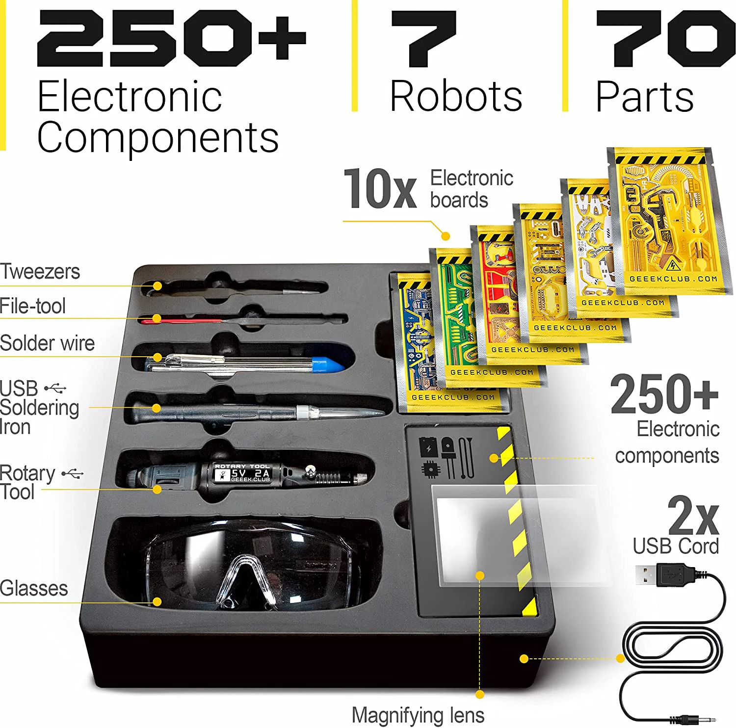 Geeek Club Robot Building Kit for Kids - Magic Voodoo Bots with Tools - Robotics STEM Construction Set - Smart Build Your Own Robot Kit for Adults