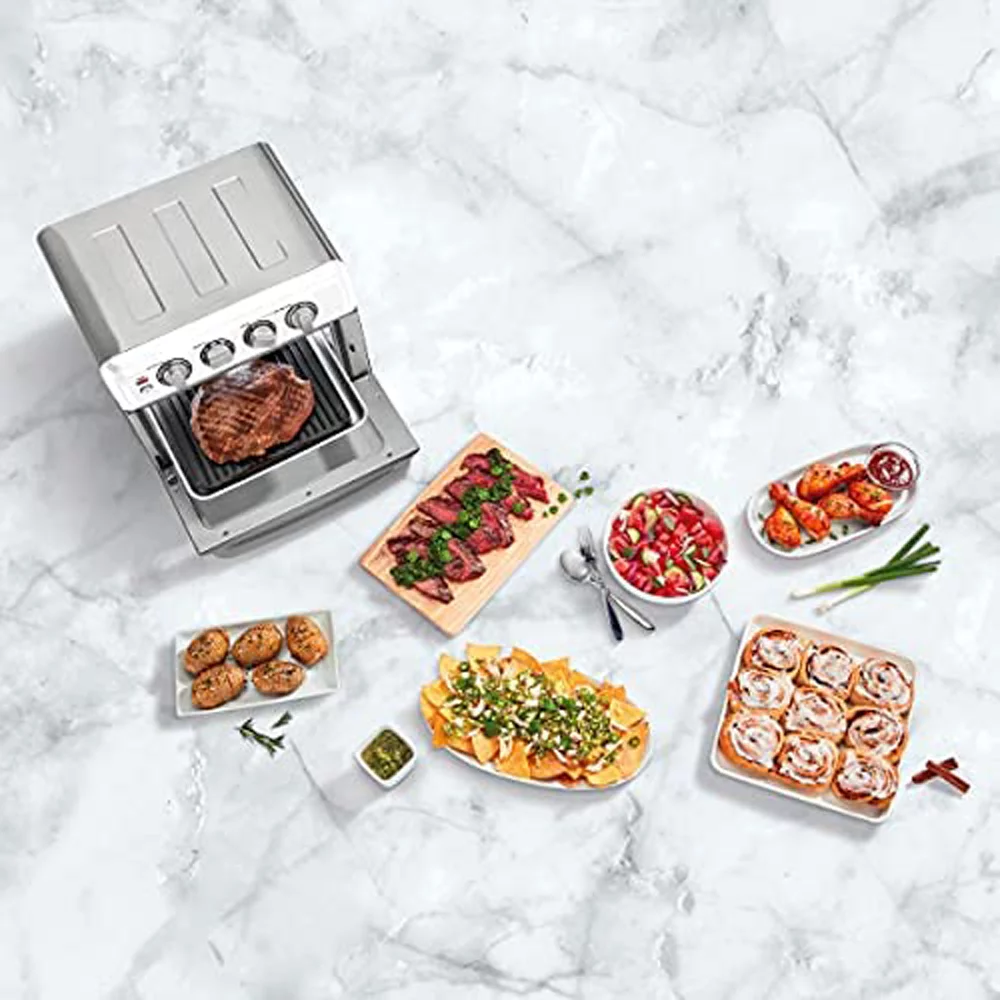 Cuisinart TOA-70 AirFryer Toaster Oven with Grill Stainless Steel Bundle with Cuisinart 12 Piece Ceramic Coated Cutlery Set Matte Black