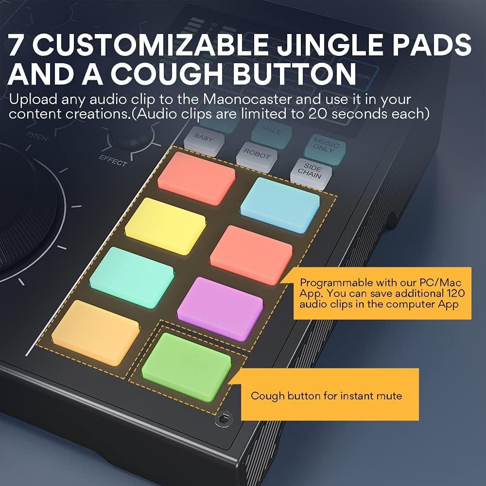 Audio Interface with DJ Mixer and Sound Card, Maonocaster Portable Podcast Production Studio for Guitar, Live Streaming, Recording, Chat, Broadcast