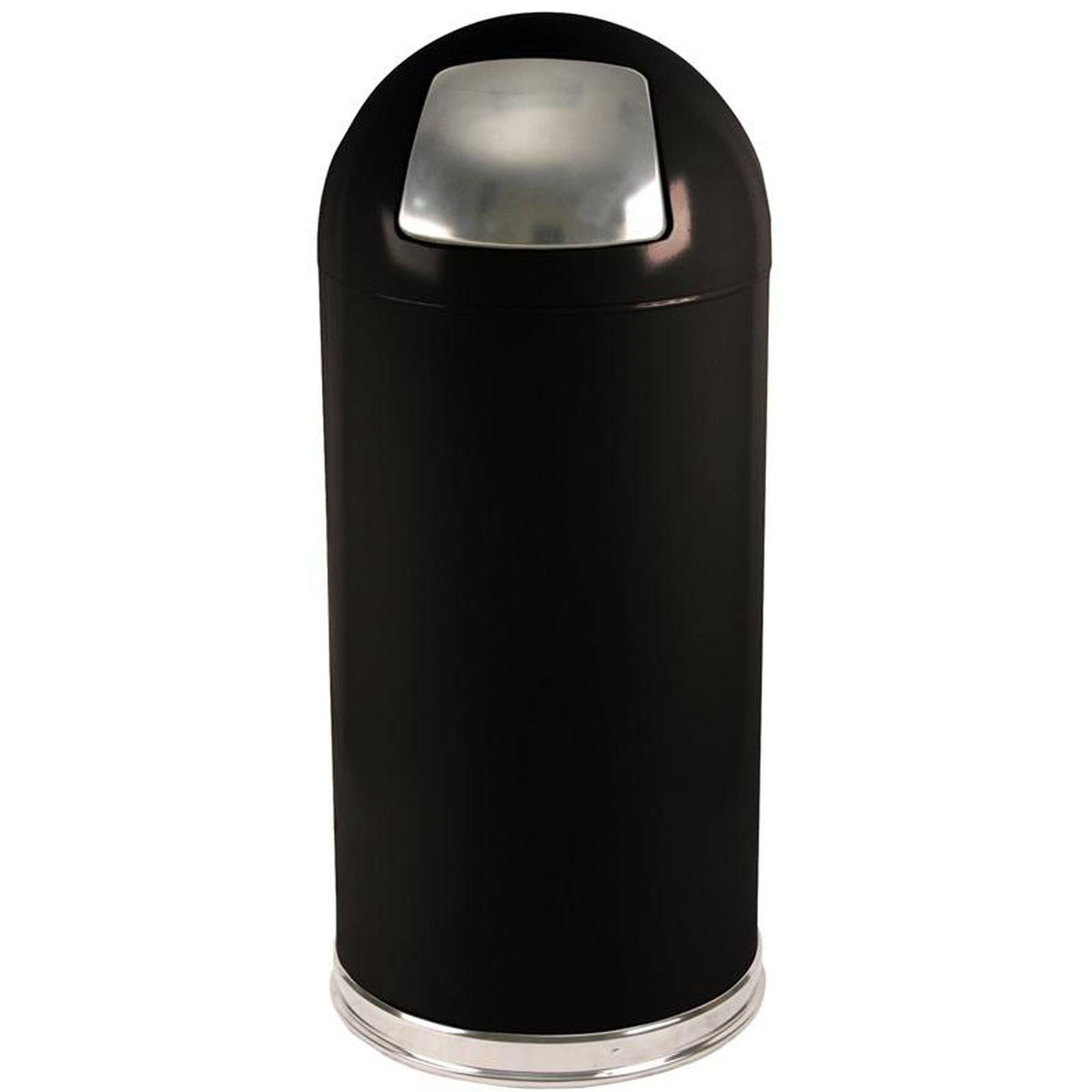 Witt 15 Gallon Push Dome Top Waste Receptacle - Black