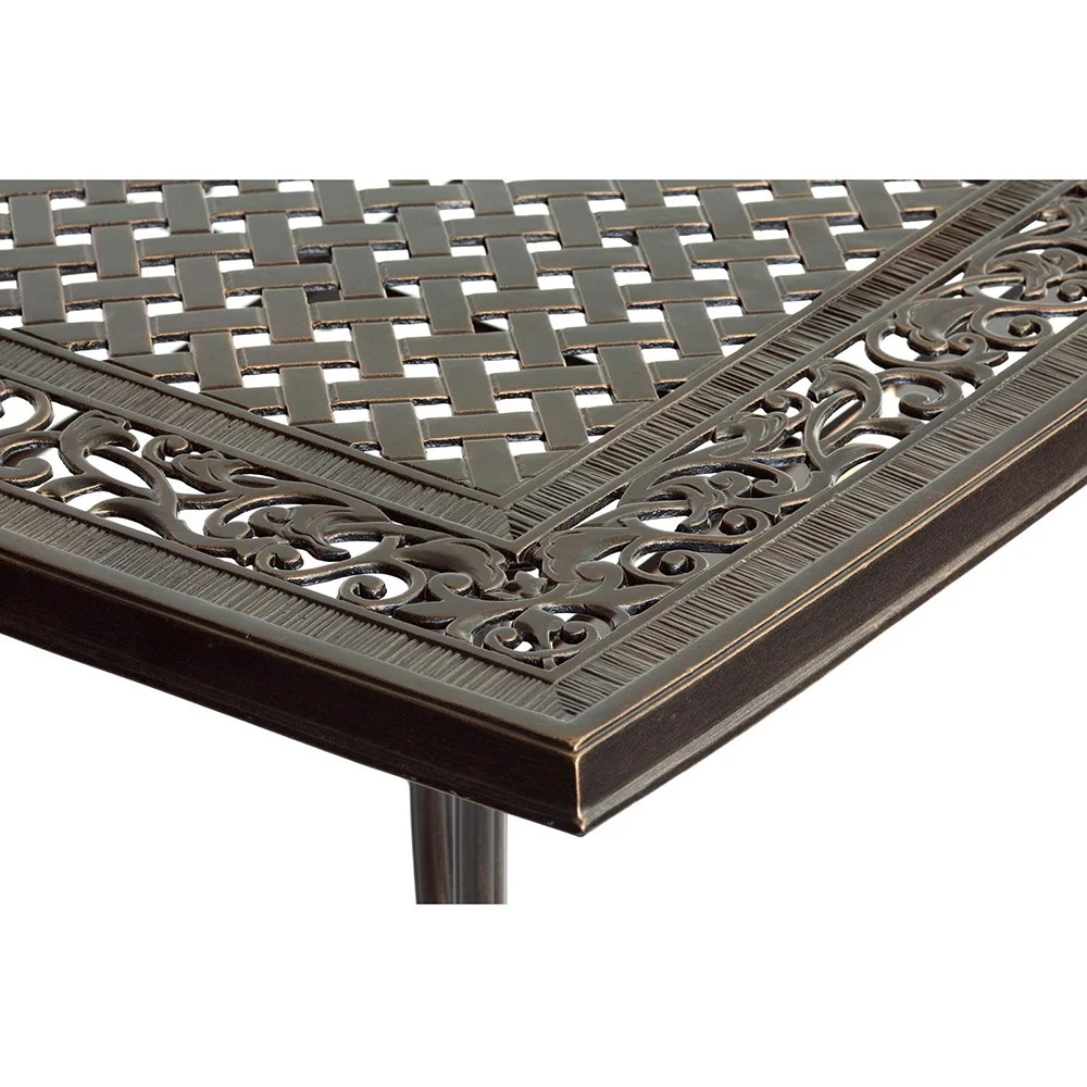 Hanover Manor 9-Piece Aluminum Outdoor Dining Set with Large Square Table, Seats 8