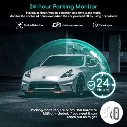 COOAU D30S 4K Dash Cam with GPS Wi-Fi, Front and Inside Dual 2.5K 1080P, Uber Car Camera with Infrared Night Vision, Supercapacitor, 4 IR LEDs