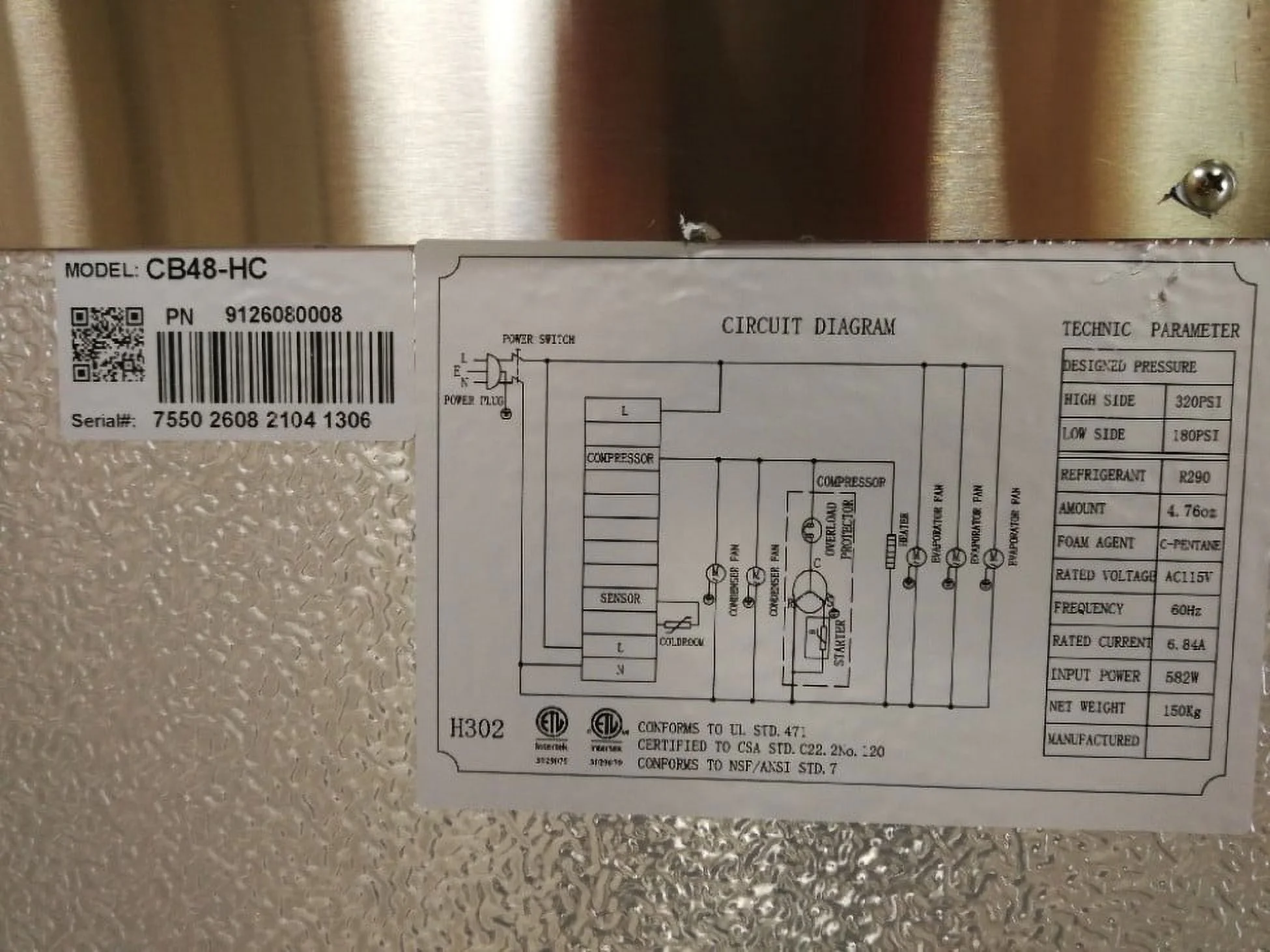48" Commercial Chef Base 33°-41°F Stainless Steel Refrigerator
