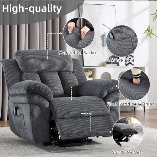 CANMOV 46" Wide Oversize Power Lift Recliner Chair, Extra Large Electric Lift Recliners for Elderly Big