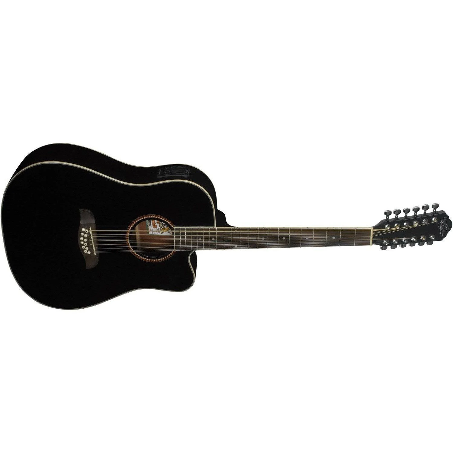 Oscar Schmidt OD312CEB 12-String Acoustic Electric Guitar - Black