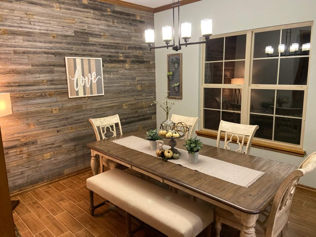 Real Wood - Reclaimed barn Wood Wall Paneling. Planks for Accent Walls- Easy Nail Up Application (46 Square feet)