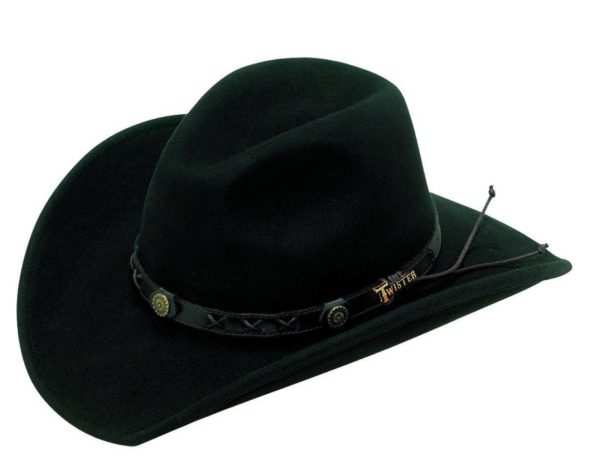 Mu0026f Western Products, Inc Twister Casual Black Dakota Cowboy/Girl Hat | Wool/Leather