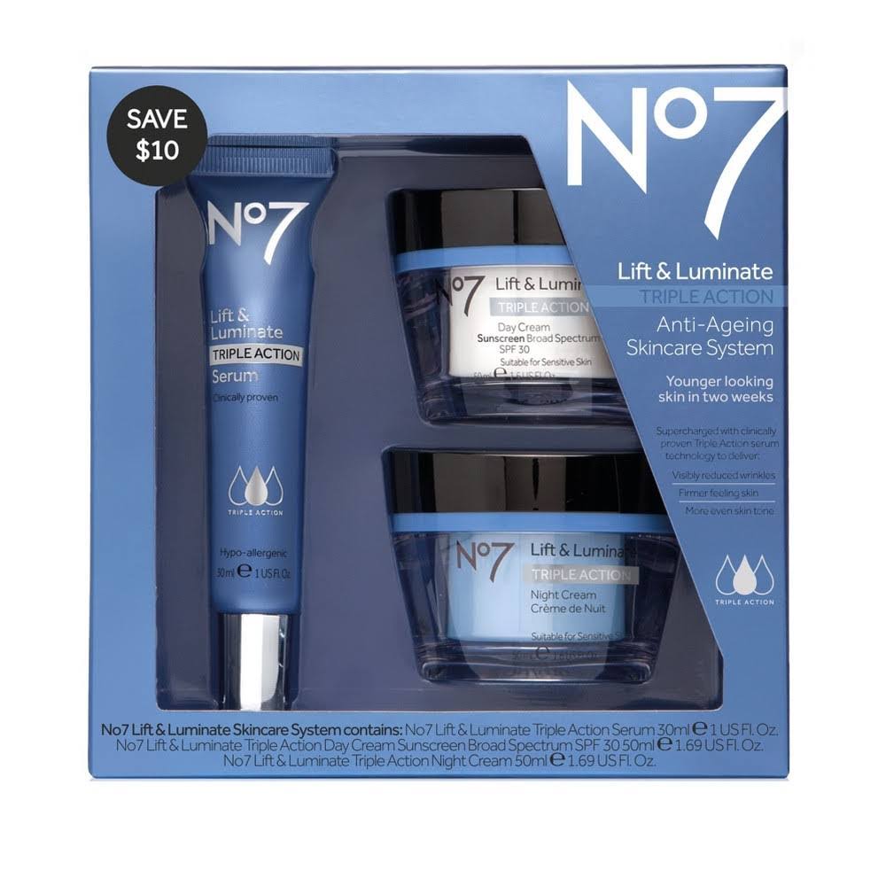 No7 Skincare System, Anti-Ageing, Lift u0026 Luminate Triple Action