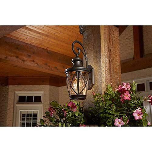 Allen + Roth Castine 20.38-in H Rubbed Bronze Medium Base (E-26) Outdoor Wall Light 39426