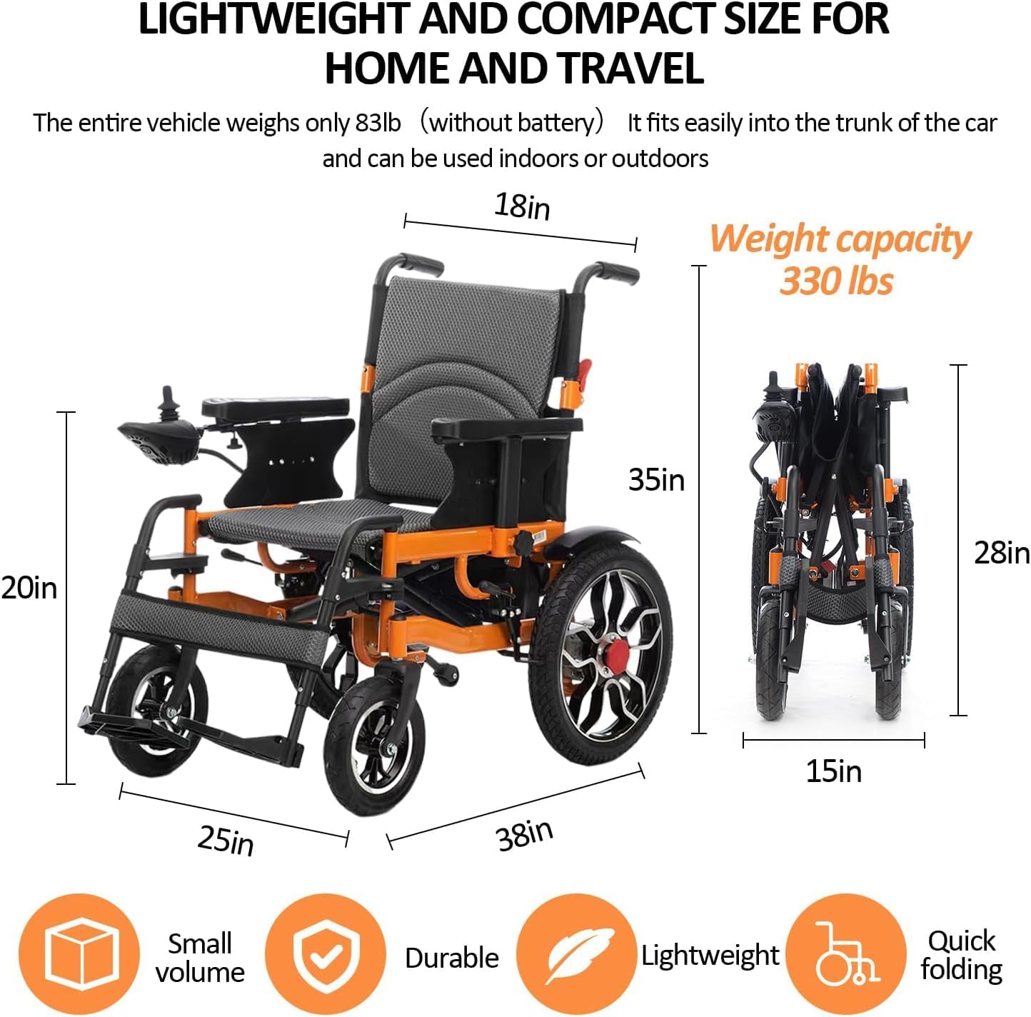 Electric Wheelchairs for Adults Intelligent Foldable Electric Wheelchairs Portable Transport Chairs for Seniors All Terrain Wheel Chair Power Chair