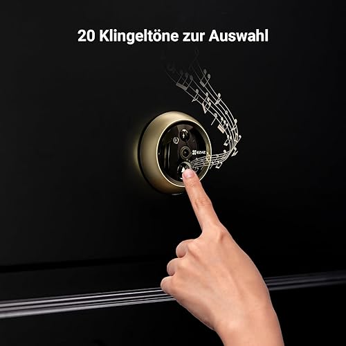 EZVIZ CP2 WLAN T&uuml;rspion mit 4,3-Zoll-Farbbildschirm, 2MP kabellose Video T&uuml;rklingel Kamera mit 146&deg; Weitwinkel und 2200mAh Akku, 2,4GHz