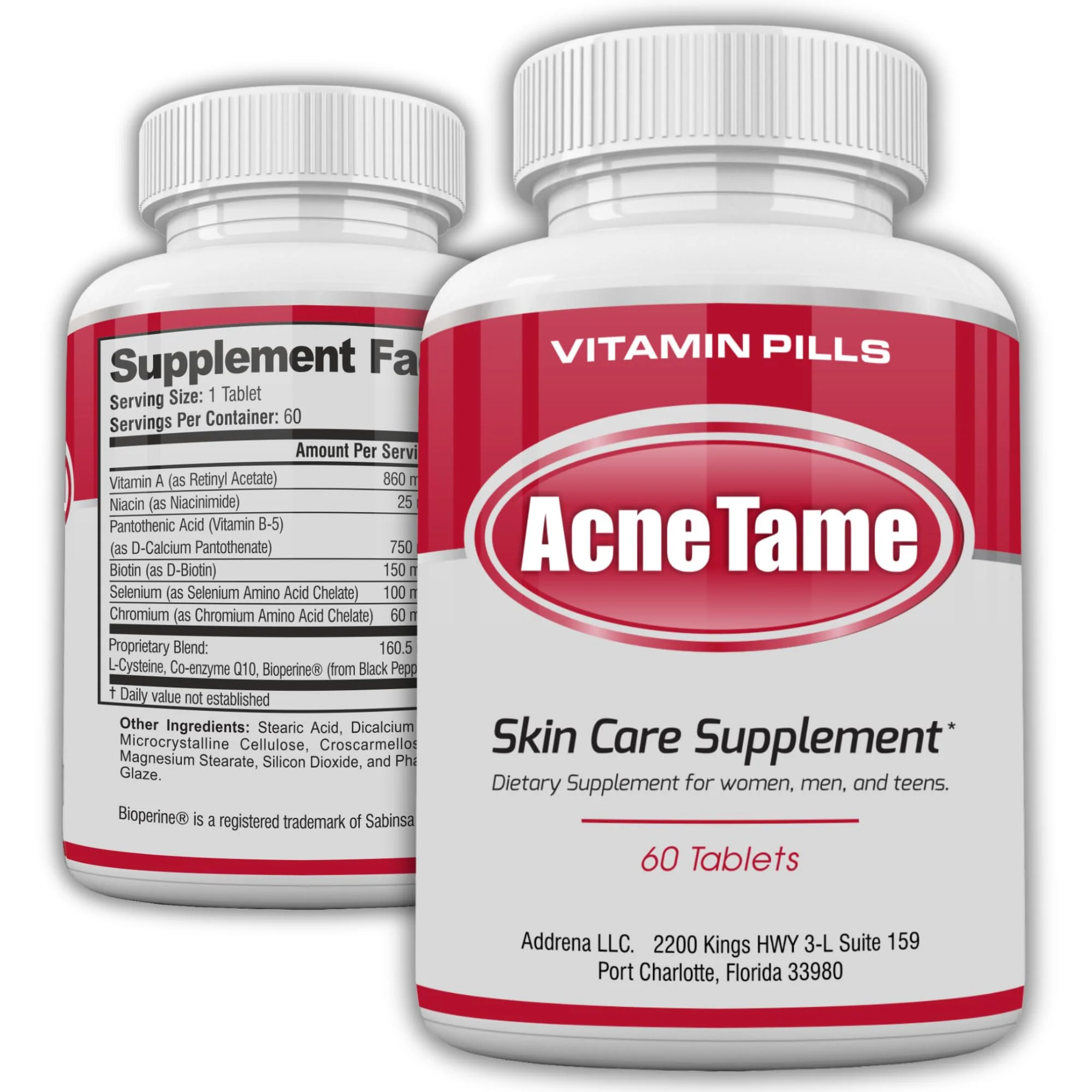 Acnetame Acne Pills- Acne Tame Supplement- Clear Skin Vitamins Pill for Oily Skin Treatment, Hormonal Blemishes