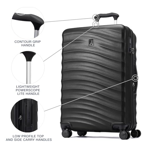 Travelpro Maxlite Air V2 Hardside Expandable Carry on Luggage, 8 Spinner Wheels, Lightweight Hard Shell Suitcase, TSA lock, Black, Carry On 21-Inch
