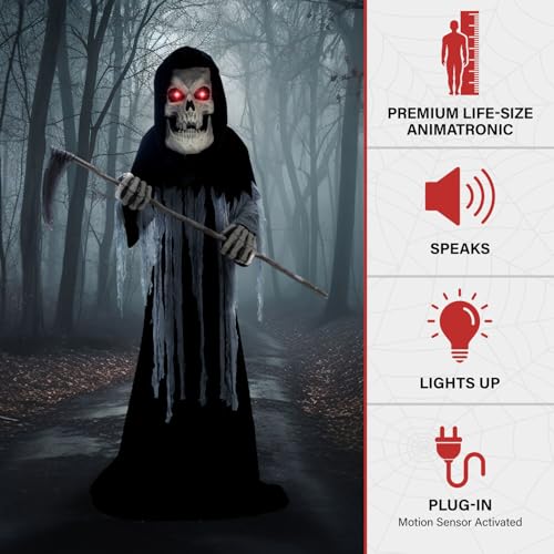 Haunted Hill Farm Motion-Activated 7.5-Ft. Tall Smoldering Ghoul